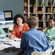 Collaborating in Modern Office Setting with Diverse Group